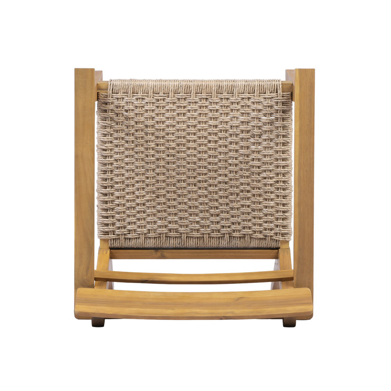Chaises de patio durables, extérieur rustique en osier de bois d'acacia