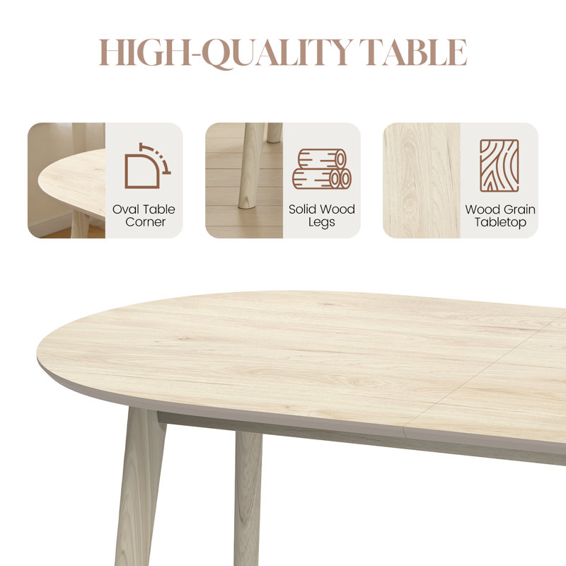 63 Inch Dining Table Set For 4,modern Wood Dining Table,leather Dining Chairs 4,table And Chairs Set Of 4,ideal For Kitchen Dining Room Oak Table + 4 Brown Chairs