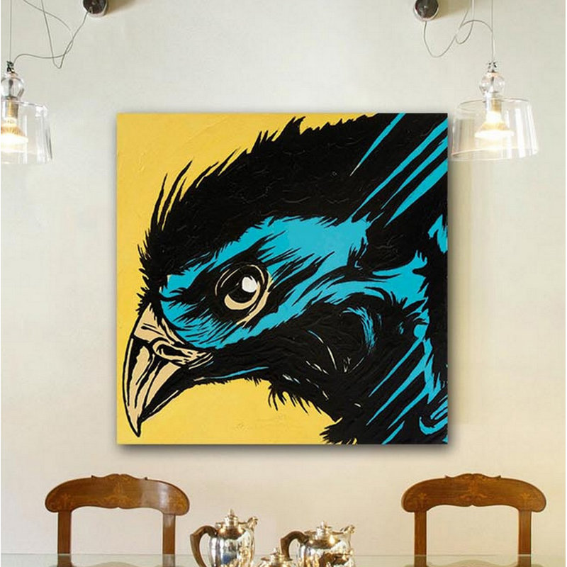 Raven 1 par Josh Ruggs - peinture sur toile tendue, H 24 po x l 24 po x P 1,5 po