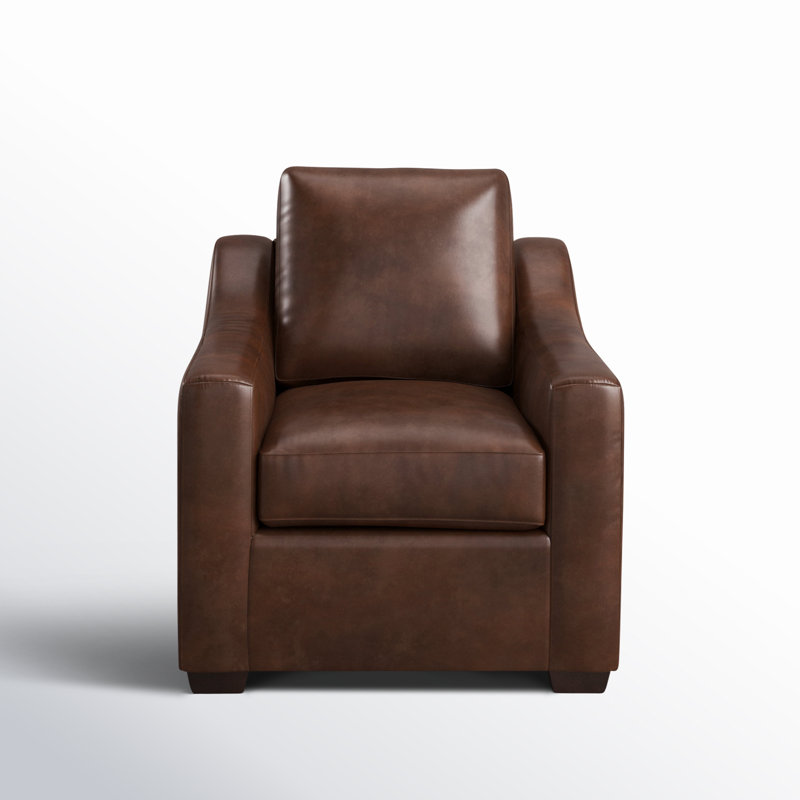 Cranbrook Upholstered Armchair, Bistro Rustic Genuine Leather