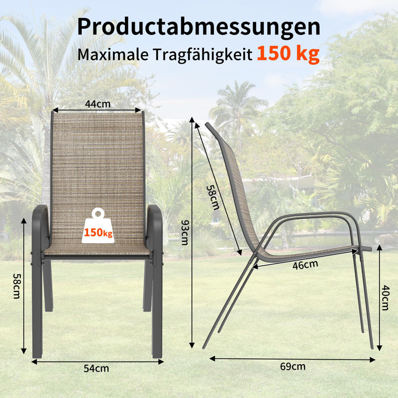 Outdoor Patio Dining Armchair, Brown