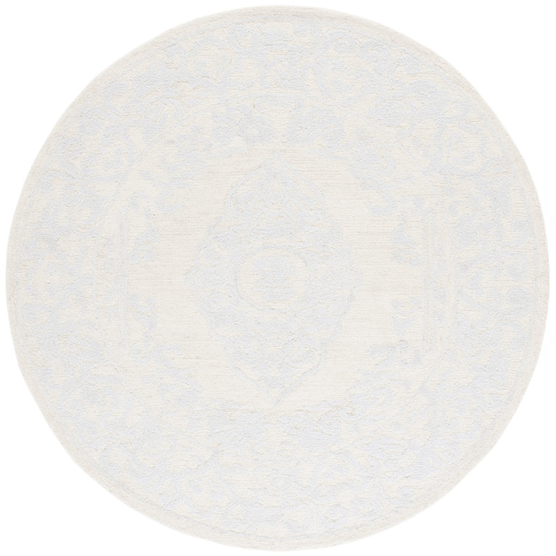 Abstract Hand Tufted Wool With Cotton Cloth Backing Rug, Round 6'