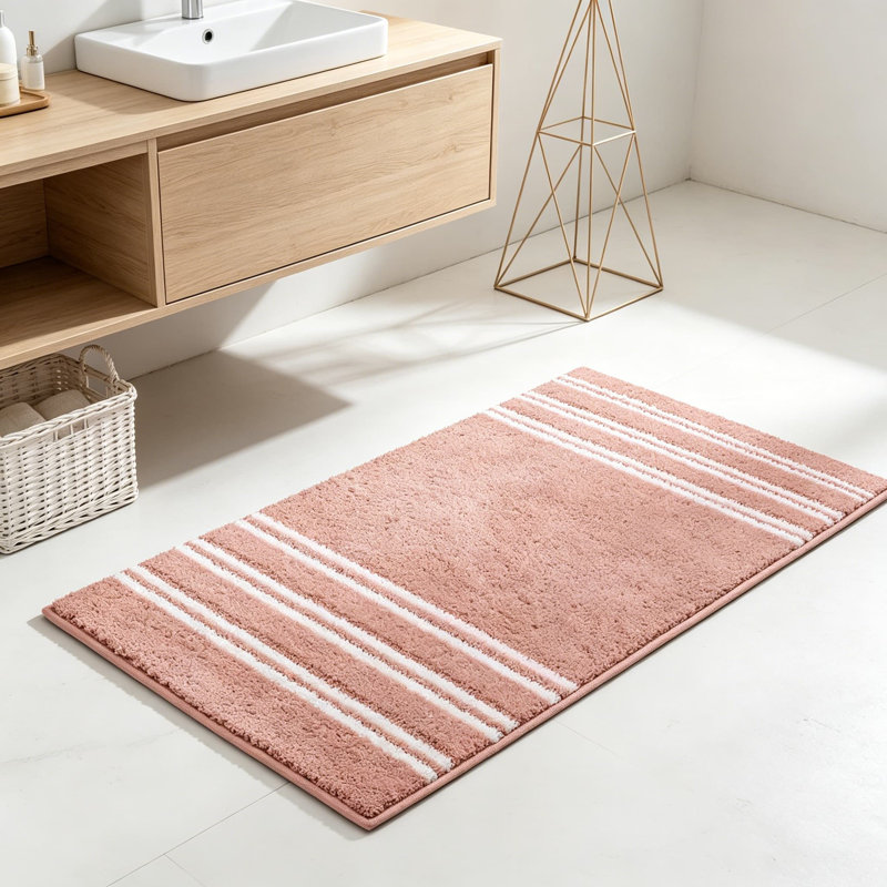 Tapis de salle de bain antidérapant, tapis de bain en chenille ultra doux et super absorbant, tapis en microfibre lavable à séchage rapide pour douche, baignoire et lavabo