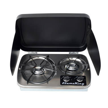 XtremepowerUS Deluxe Propane Gas Range Stove 2 Burner Cooktop Auto Ignition  Outdoor Grill Camping Stoves Station LPG