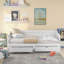 Lit de jour polyvalent en bois avec lit gigogne extensible et deux tiroirs de rangement-2074025164