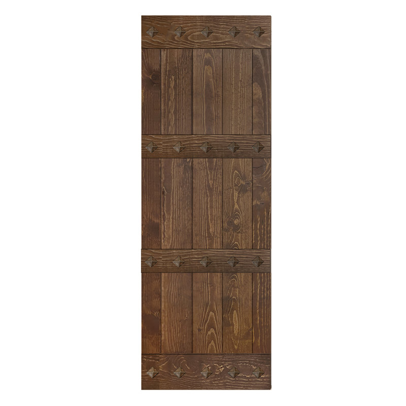 Mid-Century Modern 84" Dark Walnut Solid Wood Barn Door Slab