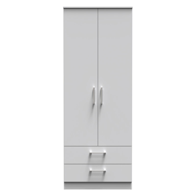 Fully Assembled Devon 1 Door Wardrobe, Grey, 196" H x 74" W x 53" D