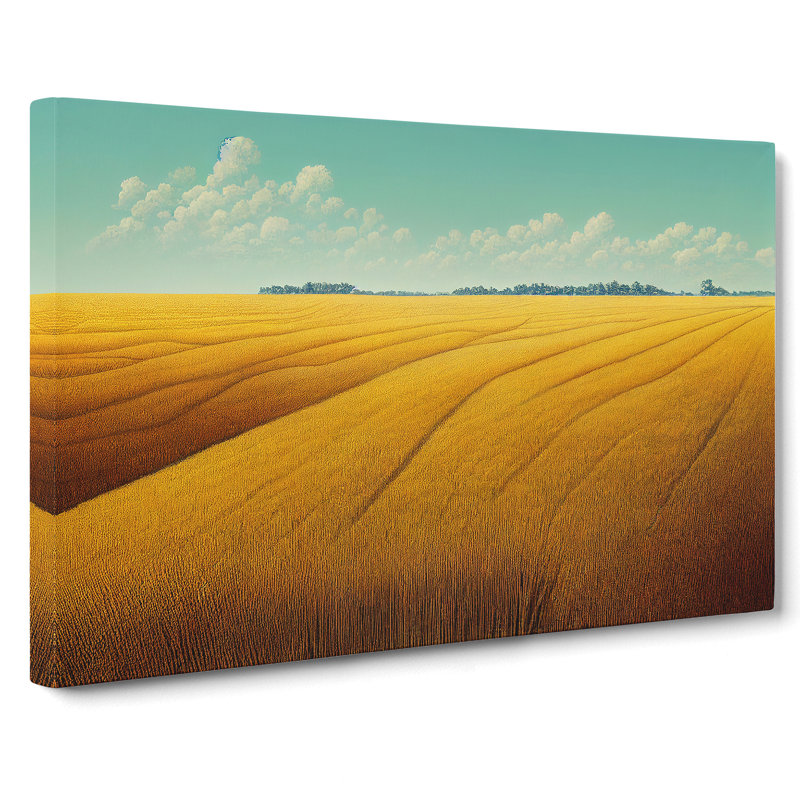 Charming Wheat Field - Wrapped Canvas Print, 40cm H x 60cm W x 3cm D