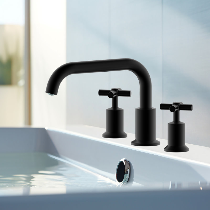 Robinet de baignoire romaine à deux poignées Derengge, Noir mat
