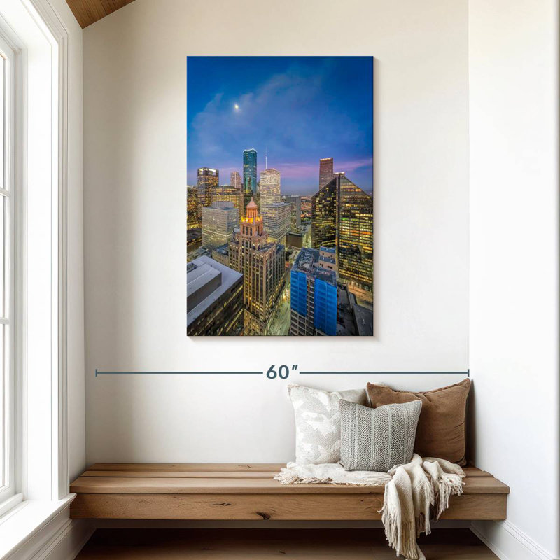 Paysage urbain du centre-ville de Houston Sirci, H 45 po x l 30 po