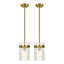 Levona 1 - Light Large Kitchen Island Pendant With Clear Hammered Glass Shade(Set Of 2)-2101498499