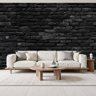 Papier peint adhésif mural brique noire Peel and Stick H 69 po x l 96 po, papier peint amovible en PVC, peinture murale auto-adhésive, décoration pour chambre d'enfant, salon, chambre de bébé, bureau