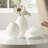 Cecile 3-Piece Hand-Blown Glass Vase Set (White)-239280856