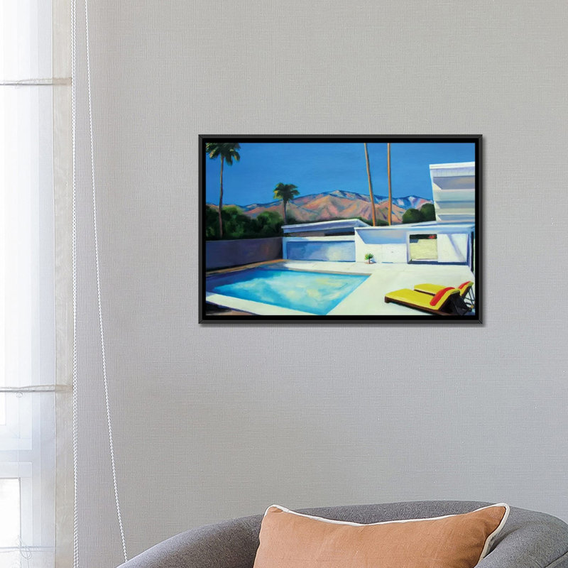 By The Pool, 45.72 cm H x 66.04 cm W x 4.445 cm D, Black
