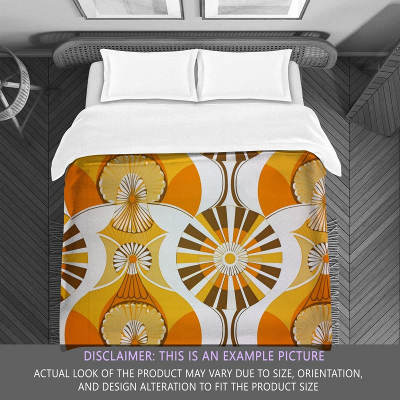 Funky Bedding, Orange/Yellow Floral, Twin Extra Long Comforter