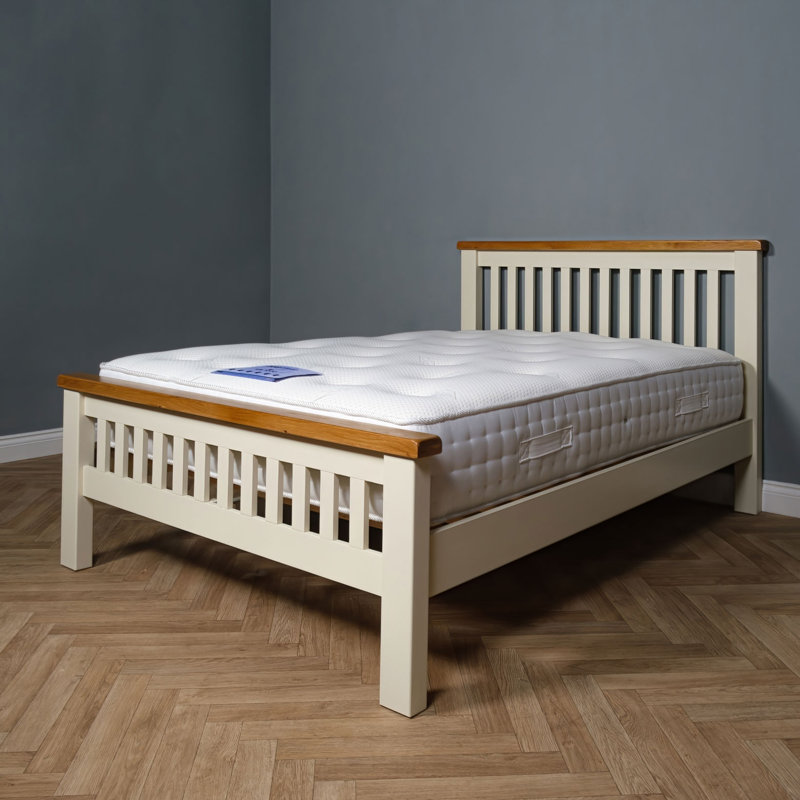Westow Oak 5Ft Kingsize Oak Bed Frame, Brown/Cream, Kingsize (5')