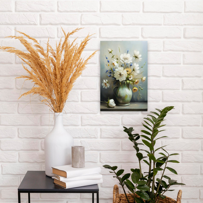 Art contemporain, art mural délicat, marguerite et nature printanière, H 18 po x l 12 po
