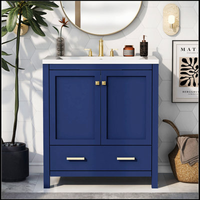 Meuble-lavabo simple 30 po avec plateau Schelte