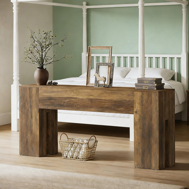 Console rustique avec dessus renforcé renforcé, parfaite pour les couloirs et les vestibules, Brun rustique