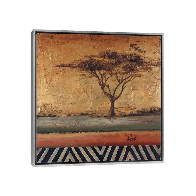«African Dream II» par Patricia Pinto - reproduction d'art, H 26 po x l 26 po x P 1,5 po, Toile avec cadre argenté