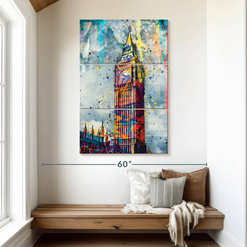 Nicci Big Ben Paint Splash, 50" H x 32" W