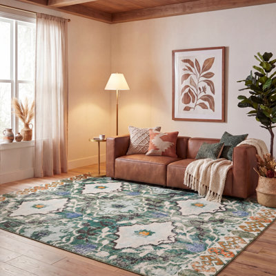 Dylanthomas Oriental Green/Ivory Area Rug
