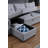 Jardin 84"W Gray Vegan Leather Modern Reversible Sleeper Sectional Sofa With Storage Chaise-1317650926