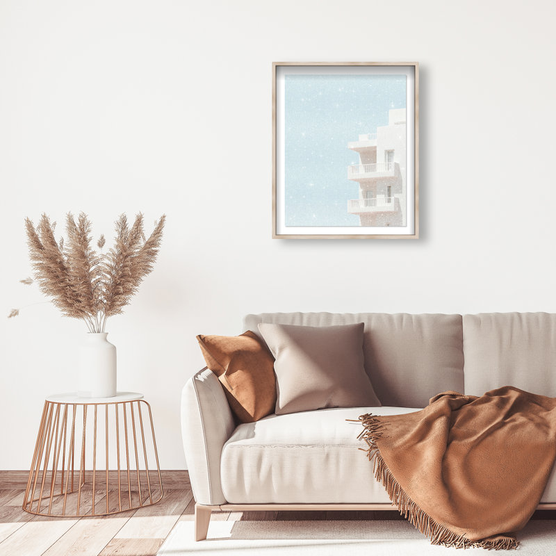 Sand Tinted Tiers II Print by Oliver Gal, 21.5"H x 17.5"W, Natural Oak Shadowbox