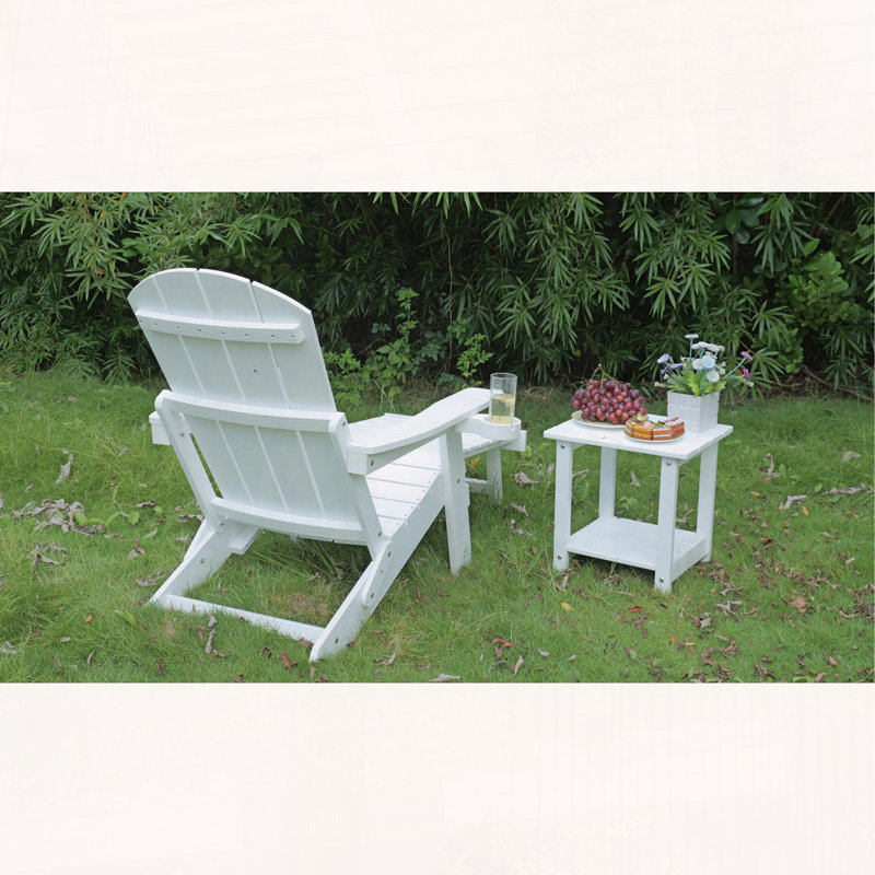 Ensemble de 2 chaises longues d'extérieur toutes saisons avec repose-pieds caché, porte-gobelet et conception pliable, Blanc