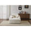 Chaise longue blanche avec revêtement en velours côtelé, 3 coussins décoratifs, accoudoirs larges, support ergonomique, mousse à mémoire de forme, fauteuil moderne surdimensionné sans assemblage pour se détendre à la maison, rembourrage en mousse, forme, espace de vie-963770801