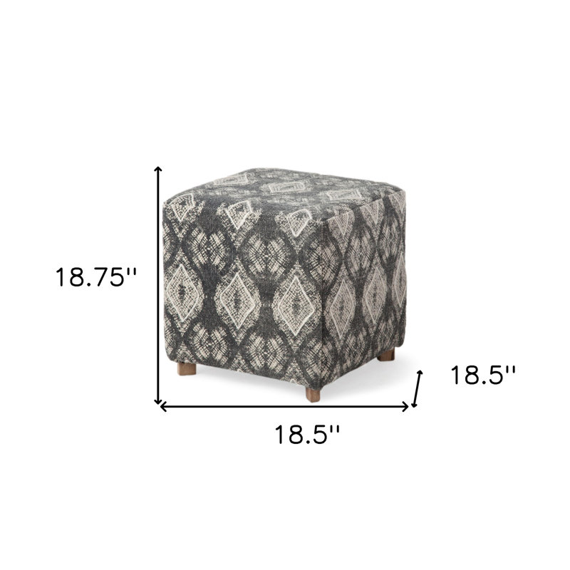 Cauthen Upholstered Ottoman, Gray Cotton