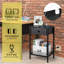 Table de chevet rustique noire - Bois robuste et acier, station de charge, installation facile