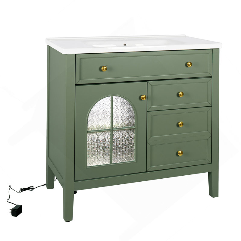 Armoire de salle de bain, armoire seulement, Vert