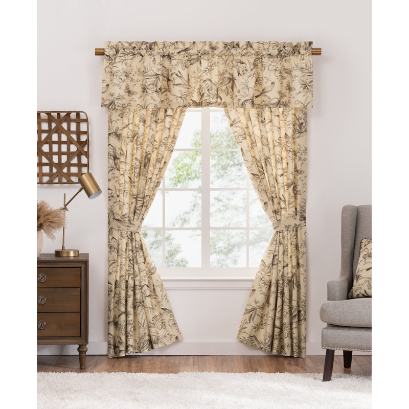 Bird Paradise Cotton Blend Room Darkening Curtain Panel Pair
