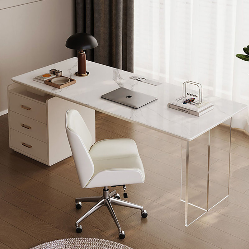 Bureau en ardoise crème de luxe, H 29,5 po x l 70,9 po x P 23,6 po
