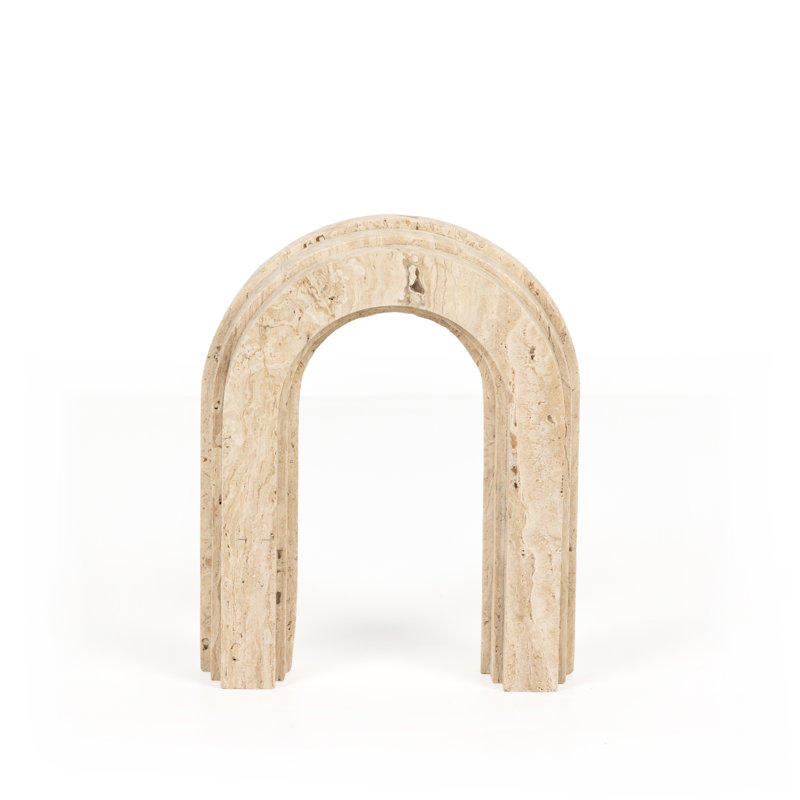 Rockwell 2 Piece Travertine Arches Set, White Travertine