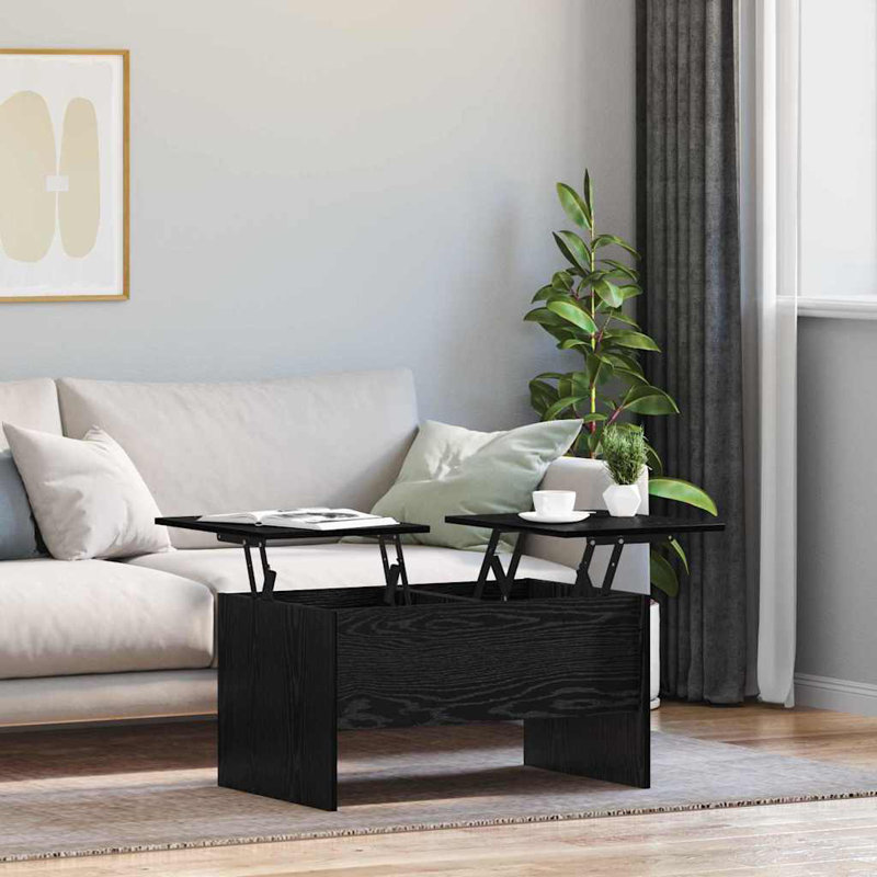 Coffee Table with Storage, Black Oak