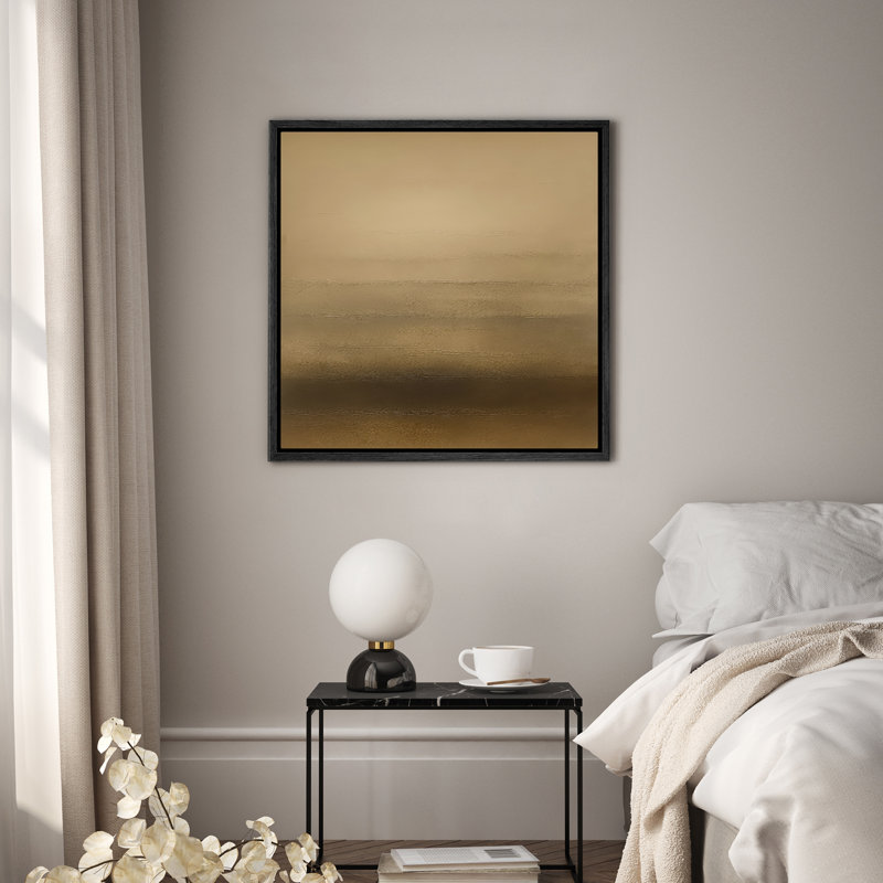 Art mural encadré, impressions murales abstraites dégradées brunes pour chambre à coucher - 16 po x 16 po, Noir