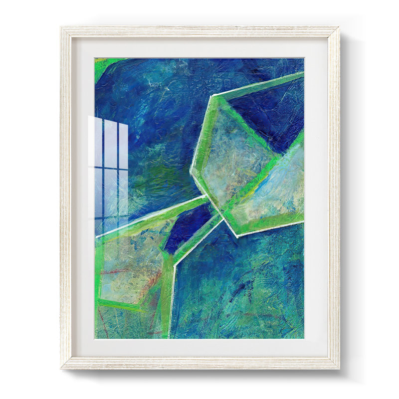 «GeometricInCool IIIP», impression sur toile encadrée, H 19,5 po x l 16,5 po, Blanc