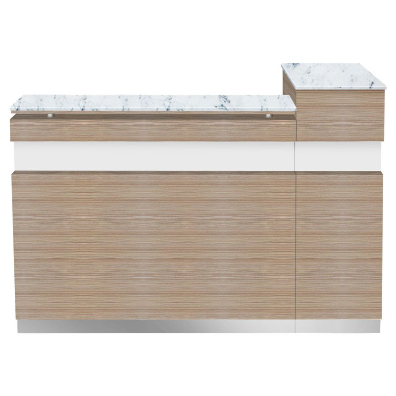 Narayana Rectangle Synthetic Laminate Reception Desk with Filing Cabinet