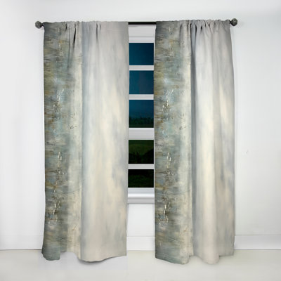 Dasilva Meadow Minimalism Horizon I - Traditional Curtain - Velvet Room Darkening - 1 Panel