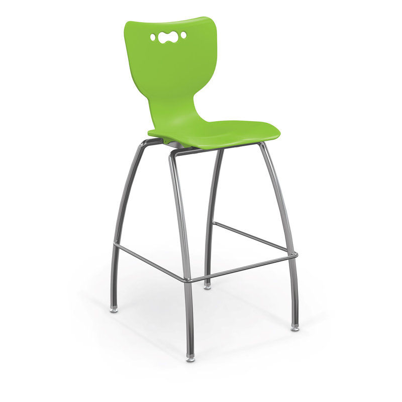 Tabouret de classe à 4 pieds Hierarchie, Vert, H 45,75 po x l 20,5 po x P 22 po