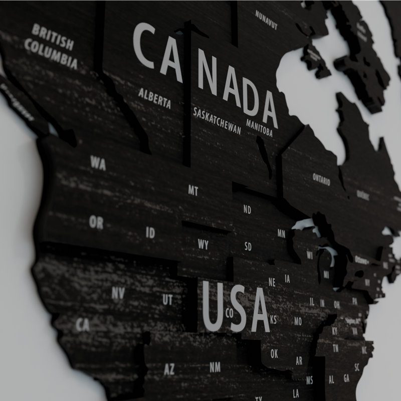 3D Wooden World Map Wall Art – Handcrafted Multilayered Design, 21.3" H x 39.4" W x 1" D, Tuana
