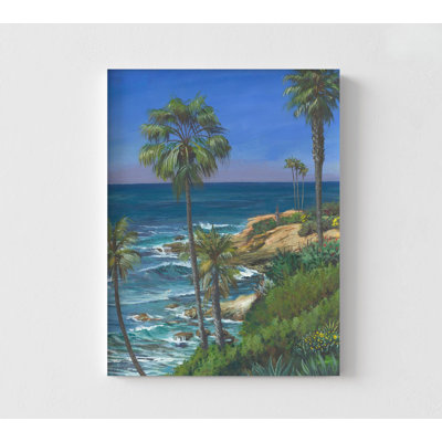 «Heisler Park Palms» par William Thompson, impression de peinture de palmiers tropicaux, décor de maison de plage, art mural chalet d'été, art hôtel bord de mer