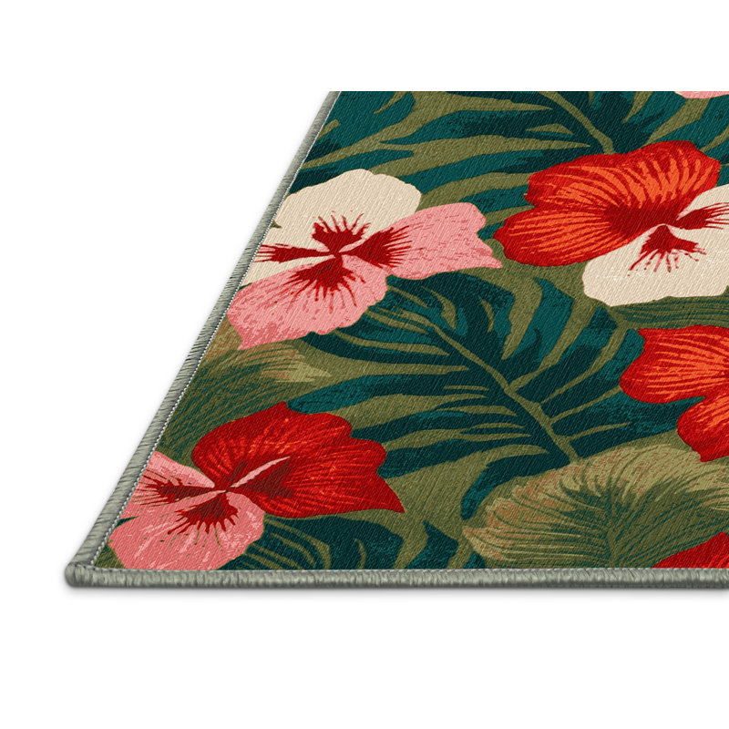  Tapis lavable Anthurium Hawaiian, Carré 5 pi