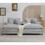 Chaise longue surdimensionnée en velours côtelé gris l 109 po - 4 coussins, 4 vitesses réglables, 2 places-1609088287