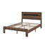 Structure de lit plateforme en bois avec tête de lit à DEL avec rangement et 2 USB, grand rangement sous le lit-187981108