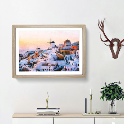 Oia Santorini Skyline in Greece - Picture Frame Graphic Art Print