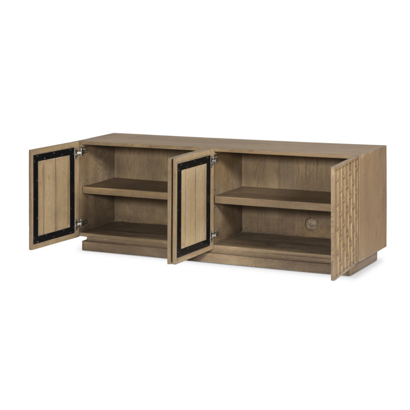 Asbury Media Console-Light Wash Oak, Light Wash Oak