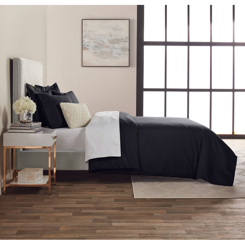 Ensemble de housse de couette en microfibre 5 pièces , Housse de couette simple, Noir